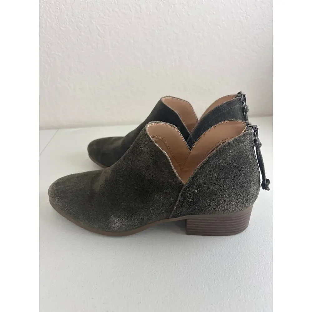 Kenneth Cole Reaction Oliver Green Suede Ankle Boots Size 8.5